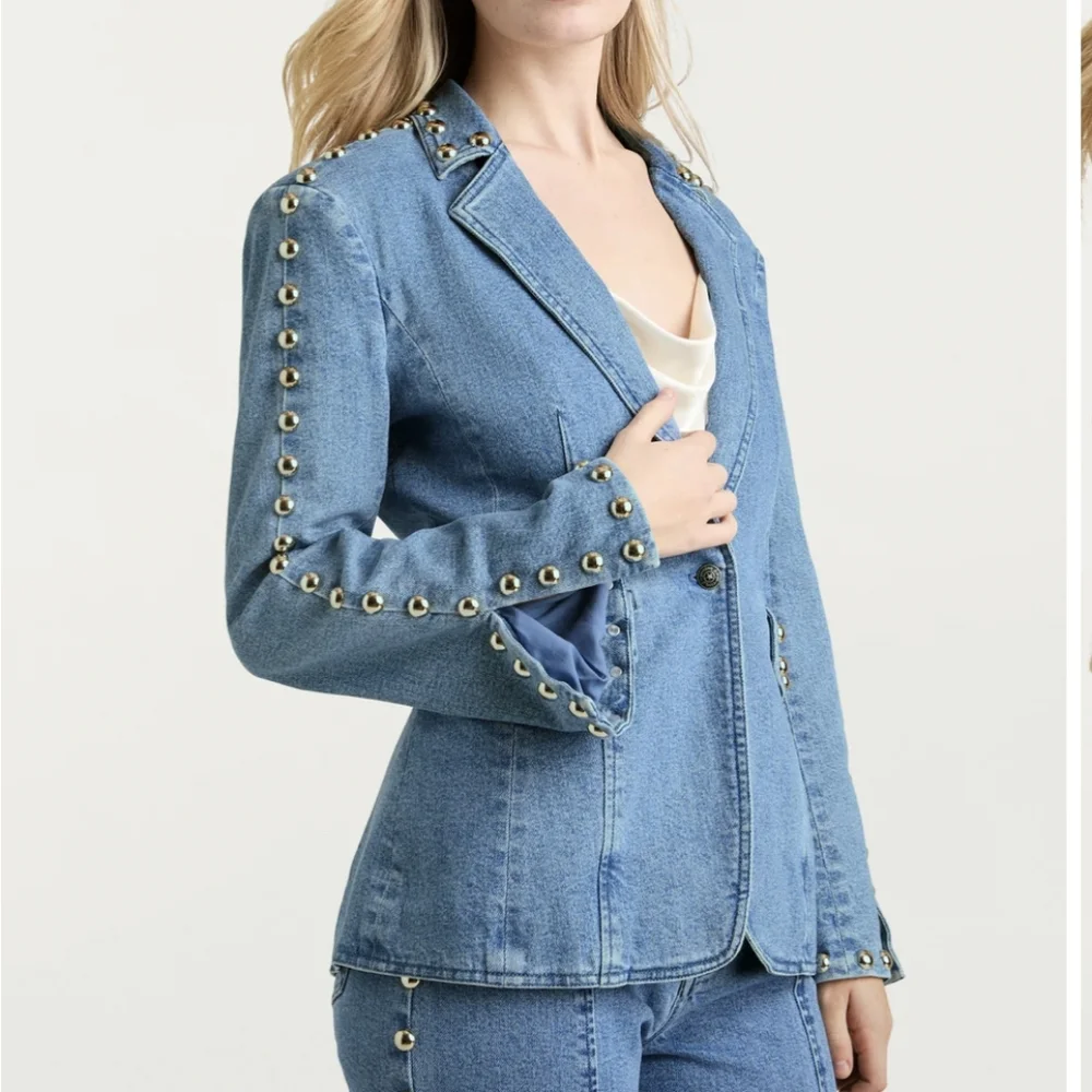 Cinq a sept Milly Studded Denim Jacket - Picture 4 of 10